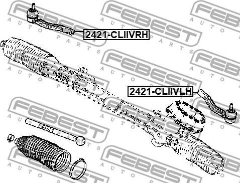 Febest 2421-CLIIVLH - Наконечник рульової тяги, кульовий шарнір autocars.com.ua