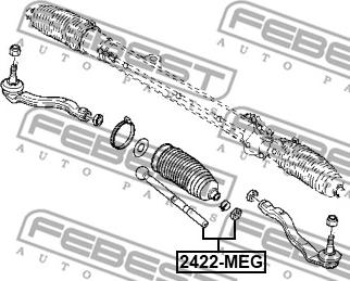 Febest 2422-KAN - Осевой шарнир, рулевая тяга avtokuzovplus.com.ua