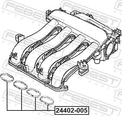 Febest 24402-005 - Прокладка, впускной коллектор avtokuzovplus.com.ua