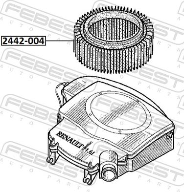 Febest 2442-004 - Повітряний фільтр autocars.com.ua