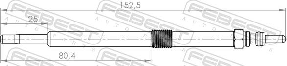 Febest 24642-003 - Свічка розжарювання autocars.com.ua