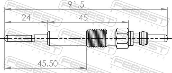 Febest 24642-005 - Свеча накаливания autodnr.net