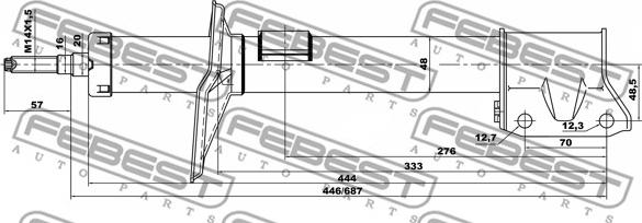 Febest 24661261R - Амортизатор autocars.com.ua