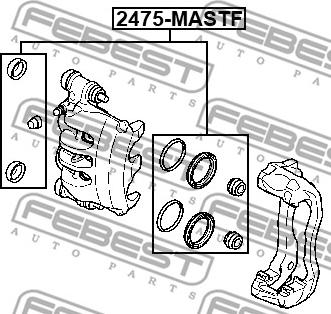 Febest 2475-MASTF - Ремкомплект, гальмівний супорт autocars.com.ua