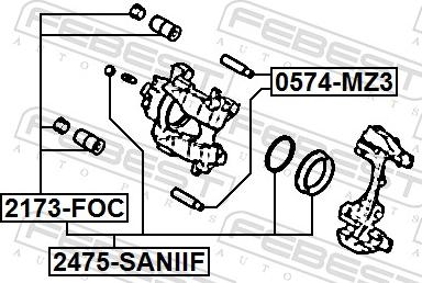 Febest 2475-SANIIF - Ремкомплект, гальмівний супорт autocars.com.ua