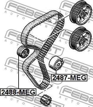 Febest 2487-MEG - Натяжной ролик, ремень ГРМ avtokuzovplus.com.ua