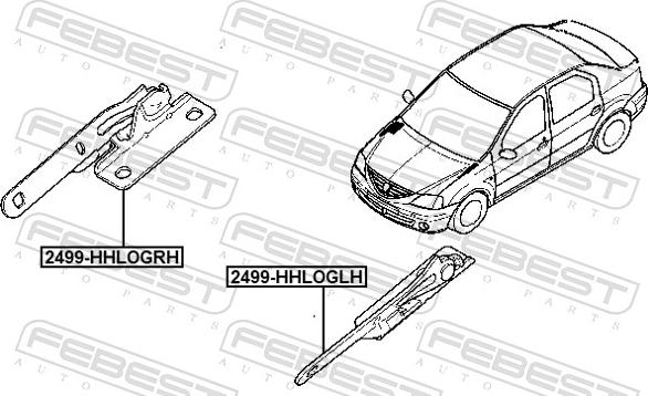 Febest 2499-HHLOGRH - Шарнир, капот avtokuzovplus.com.ua