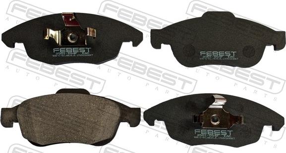 Febest 2501-DS4F - Гальмівні колодки, дискові гальма autocars.com.ua