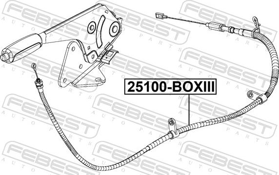 Febest 25100-BOXIII - Трос, гальмівна система autocars.com.ua