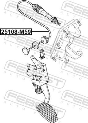 Febest 25108-M59 - Трос, управление сцеплением avtokuzovplus.com.ua