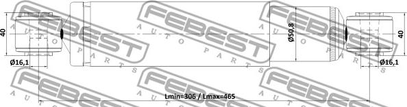 Febest 25110-003R - Амортизатор avtokuzovplus.com.ua