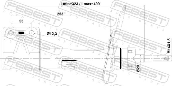 Febest 25110-007FR - Амортизатор autocars.com.ua