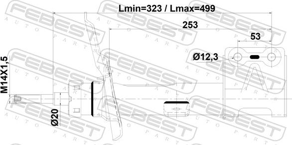 Febest 25110-009FL - Амортизатор avtokuzovplus.com.ua