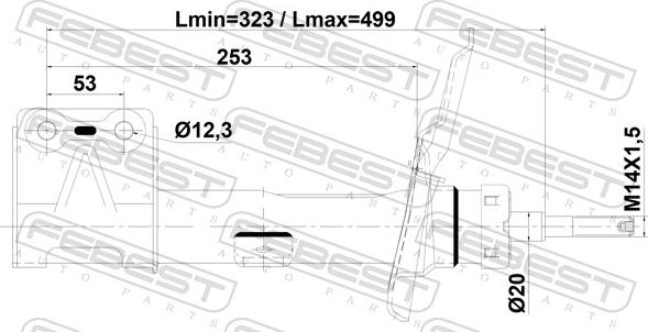 Febest 25110-009FR - Амортизатор avtokuzovplus.com.ua