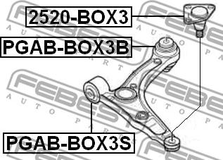 Febest PGAB-BOX3S - Сайленблок передний переднего рычага peugeot boxer iii 2006- autodnr.net