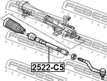 Febest 2522-C5 - Рульова тяга autocars.com.ua