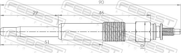 Febest 25642-006 - Свічка розжарювання autocars.com.ua