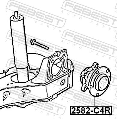 Febest 2582-C4R - Ступица колеса, поворотный кулак avtokuzovplus.com.ua
