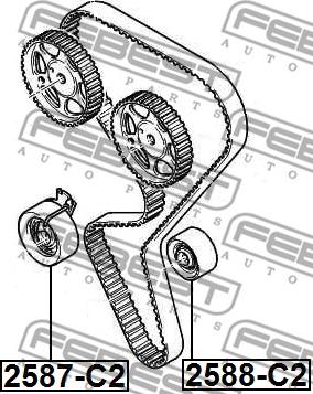 Febest 2588-C2 - Направляющий ролик, зубчатый ремень avtokuzovplus.com.ua