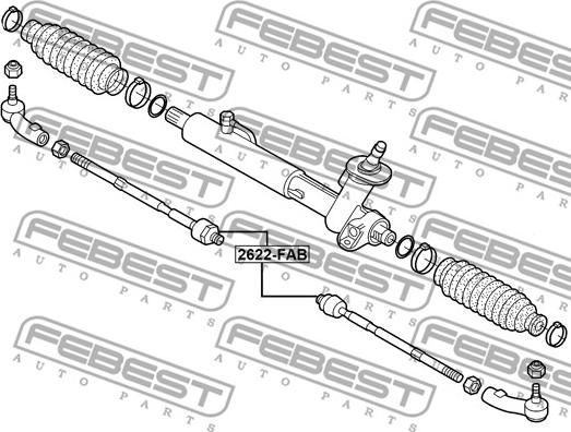 Febest 2622-FAB - Осевой шарнир, рулевая тяга avtokuzovplus.com.ua