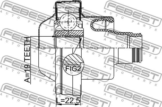 Febest 2711-S80IISHA - Шарнір, поздовжній вал autocars.com.ua