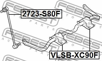 Febest 2723-S80F - Тяга / стійка, стабілізатор autocars.com.ua