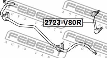 Febest 2723-S80R - Тяга / стійка, стабілізатор autocars.com.ua