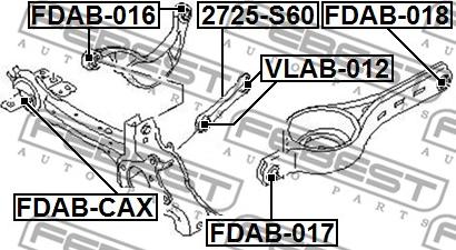 Febest 2725-S60 - Рычаг подвески колеса avtokuzovplus.com.ua