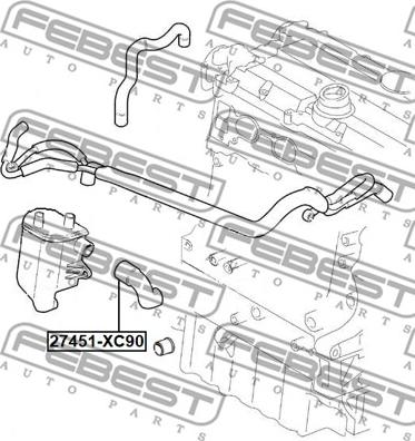 Febest 27451-XC90 - Шланг, вентиляція картера autocars.com.ua