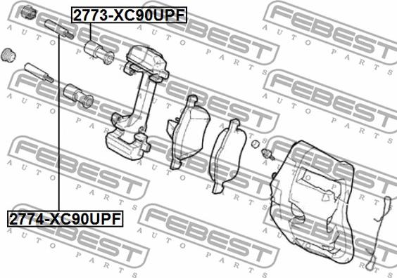 Febest 2774-XC90UPF - Направляючий болт, корпус скоби гальма autocars.com.ua