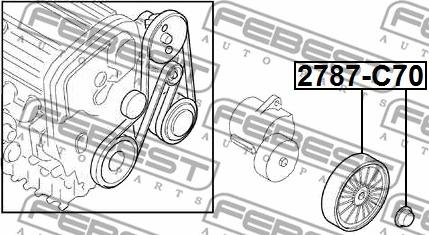 Febest 2787-C70 - Направляющий ролик, поликлиновый ремень avtokuzovplus.com.ua