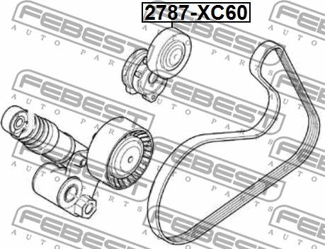 Febest 2787-XC60 - Направляющий ролик, поликлиновый ремень avtokuzovplus.com.ua