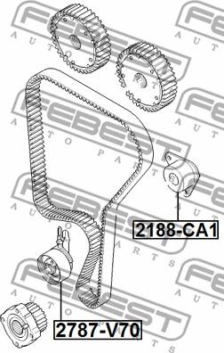 Febest 2790-V70 - Натягувач, зубчастий ремінь autocars.com.ua