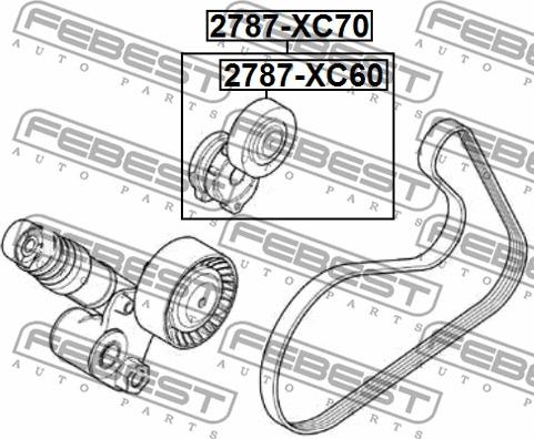 Febest 2790-XC70 - Натяжитель, поликлиновый ремень avtokuzovplus.com.ua