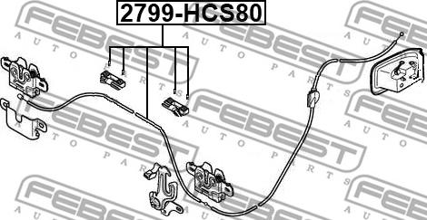 Febest 2799-HCS80 - Тросик замка капота autocars.com.ua