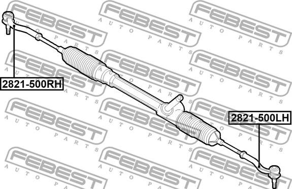 Febest 2821-500LH - Наконечник рулевой тяги, шарнир avtokuzovplus.com.ua