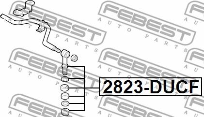 Febest 2823-DUCF - Тяга / стійка, стабілізатор autocars.com.ua