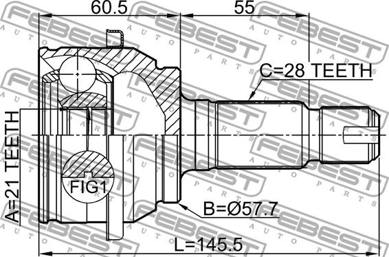 Febest 2910-FLIR - ШРУС autocars.com.ua