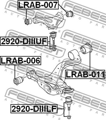 Febest 2920-DIIILF - Шаровая опора, несущий / направляющий шарнир avtokuzovplus.com.ua