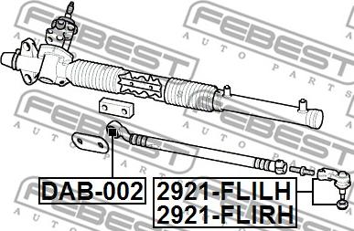 Febest 2921-FLILH - Наконечник рульової тяги, кульовий шарнір autocars.com.ua