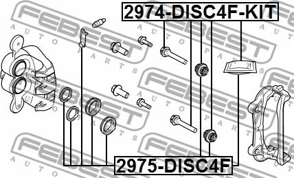 Febest 2975-DISC4F - Ремкомплект, тормозной суппорт avtokuzovplus.com.ua