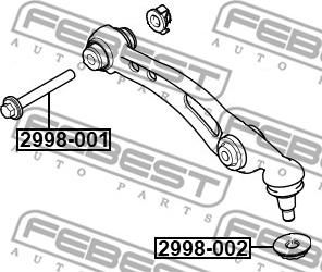 Febest 2998-002 - Гайка, що несе / направляючий шарнір autocars.com.ua