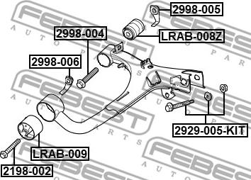 Febest 2998-006 - Гайка, шийка осі autocars.com.ua