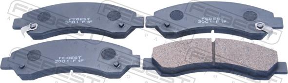 Febest 3001-F1F - Гальмівні колодки, дискові гальма autocars.com.ua