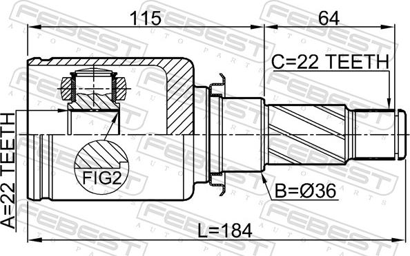 Febest 3011-F7R - Шарнірний комплект, ШРУС, приводний вал autocars.com.ua