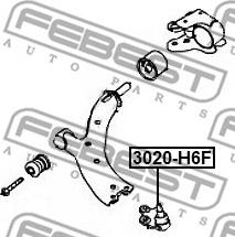 Febest 3020-H6F - Несучий / направляючий шарнір autocars.com.ua