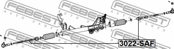 Febest 3022-SAF - Осевой шарнир, рулевая тяга avtokuzovplus.com.ua