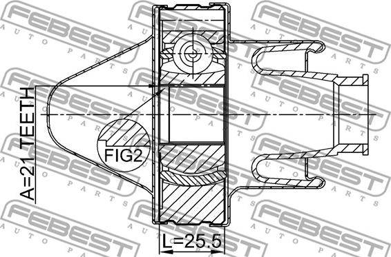 Febest 3211-SRXSHAF - Шарнир, продольный вал avtokuzovplus.com.ua