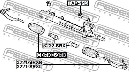 Febest 3221-SRXL - Наконечник рульової тяги, кульовий шарнір autocars.com.ua