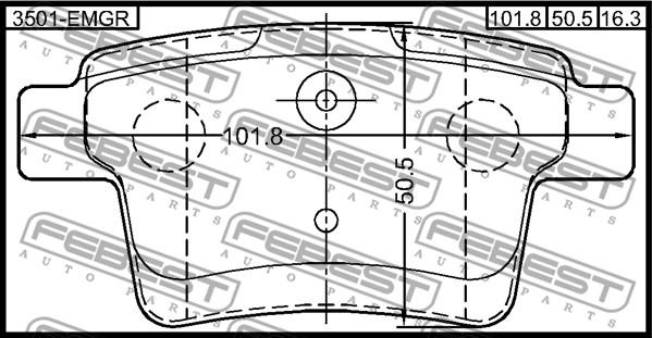 Febest 3501-EMGR - Гальмівні колодки дискові autocars.com.ua